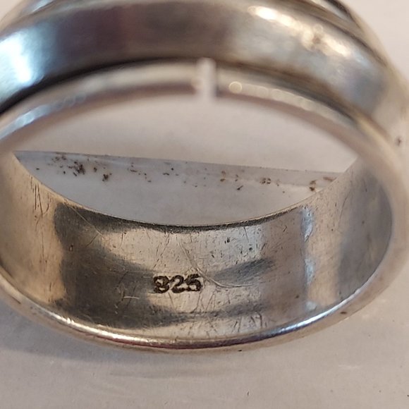 Sterling Band Ring with spinner center sz 9 - Picture 4 of 6